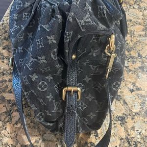 Dark denim Louis Vuitton hobo bag